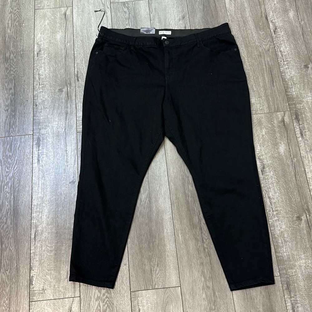 Ava & Viv comfort waist jeans size 24W new with tags color black mid rise skinny